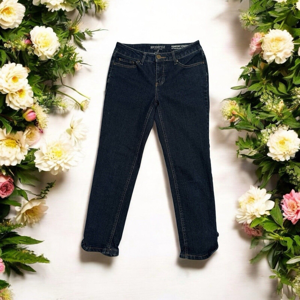 Sound Style by Beau Dawson BLUE Capri Jeans Womens 8 Comfort Stretch Skinny Zip